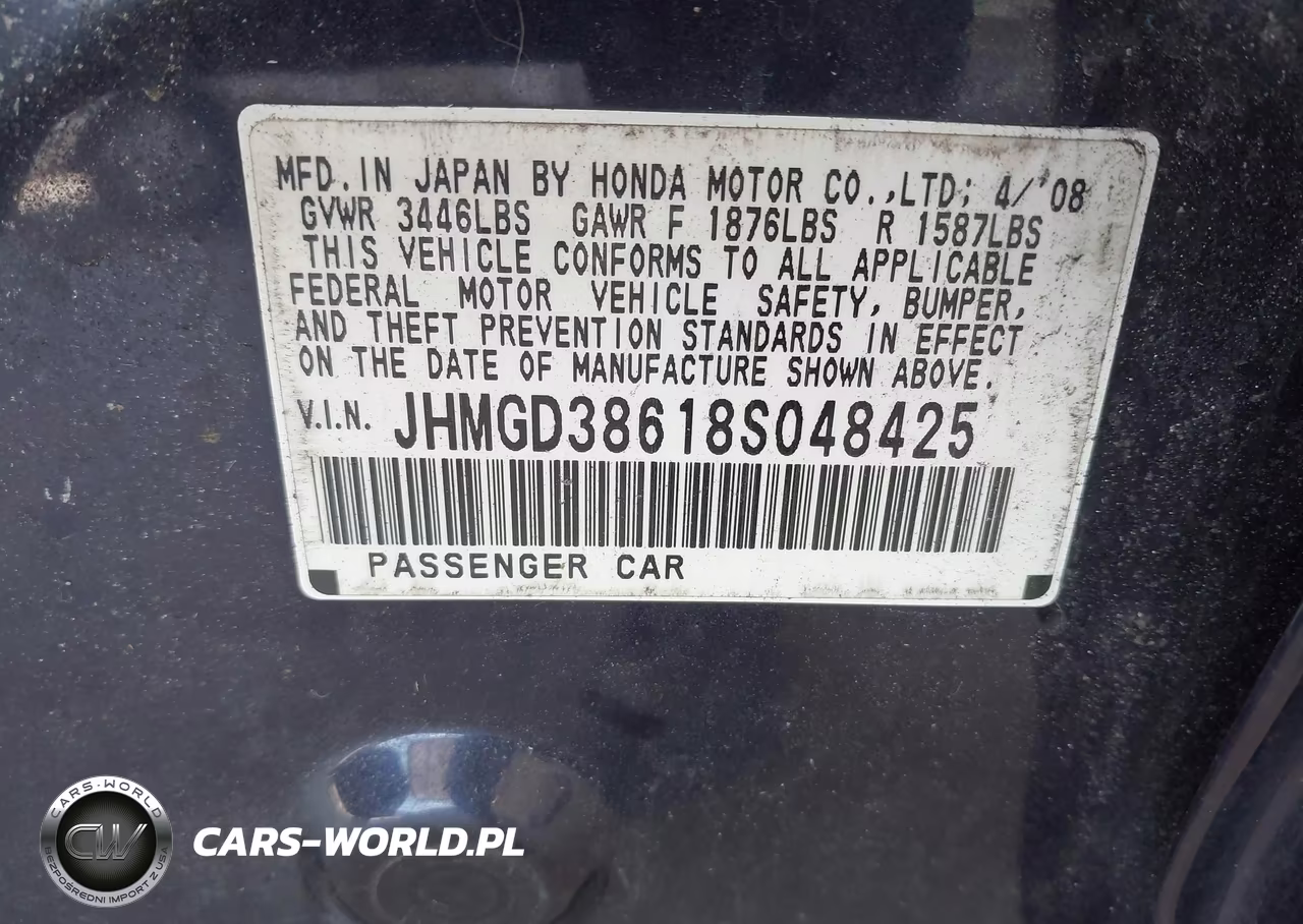 2008 Honda Fit Sport VIN:JHMGD38618S048425 - 9