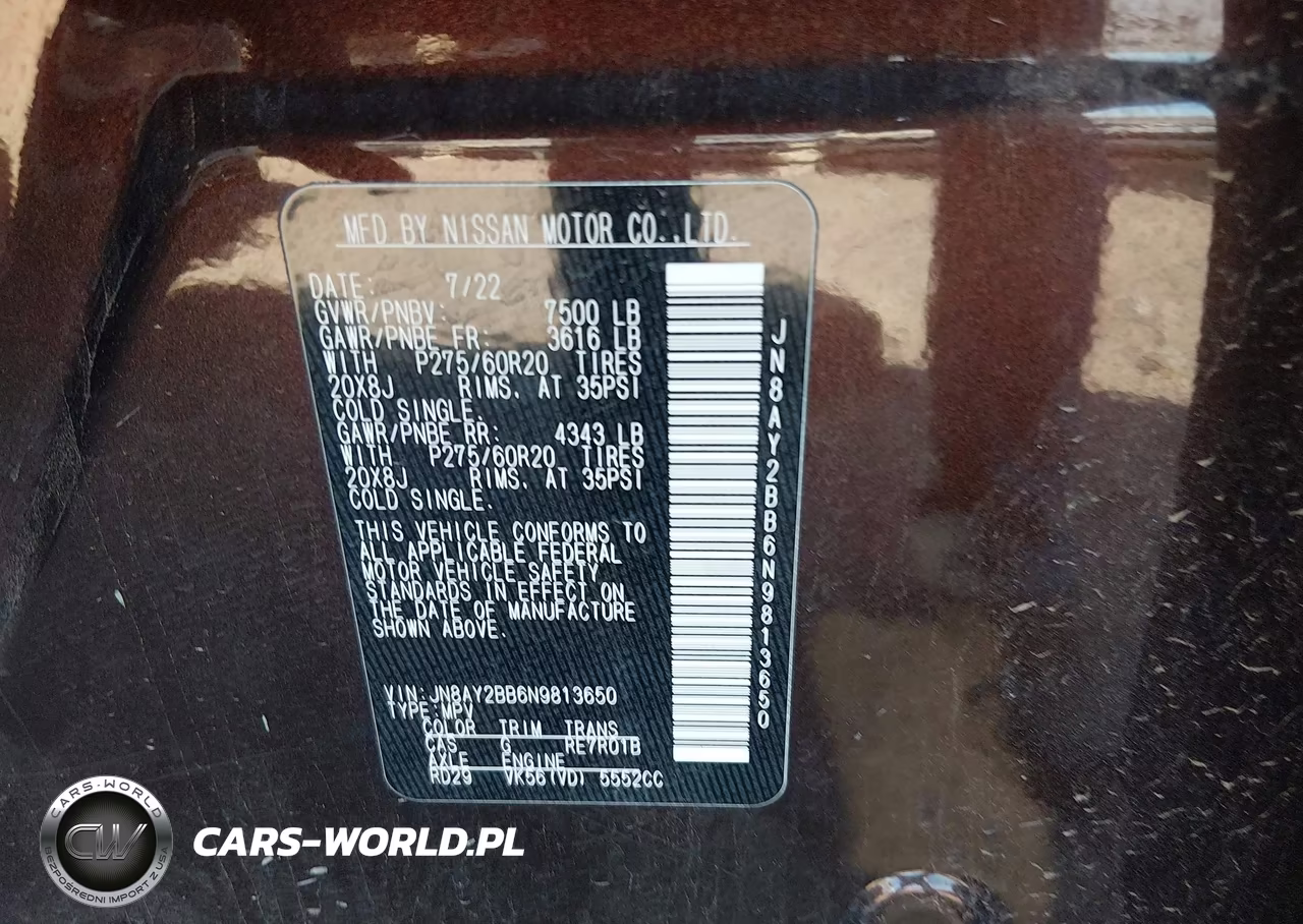 2022 Nissan Armada Sl 4Wd VIN:JN8AY2BB6N9813650 - 9