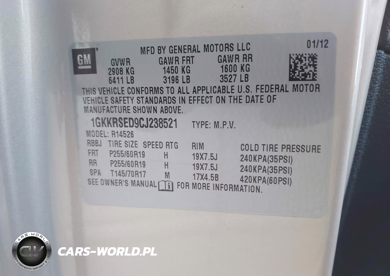 2012 GMC Acadia Slt-2 VIN:1GKKRSED9CJ238521 - 9