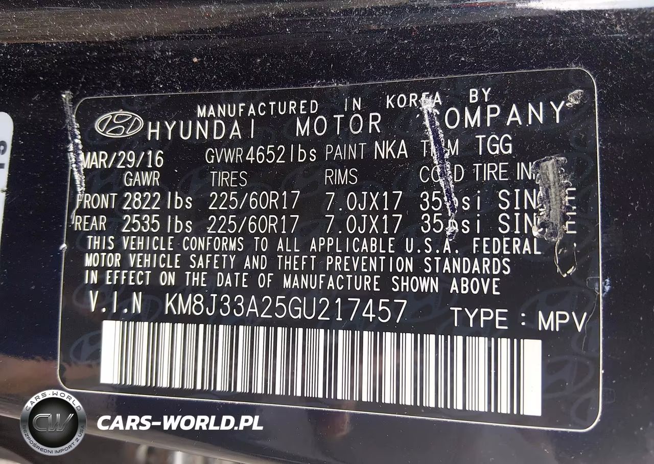 2016 Hyundai Tucson Eco VIN:KM8J33A25GU217457 - 9