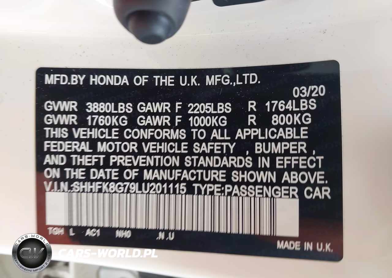 2020 Honda Civic Type R Touring VIN:SHHFK8G79LU201115 - 9