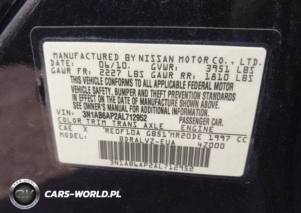 2010 Nissan Sentra 2.0Sl VIN:3N1AB6AP2AL712952 - 9