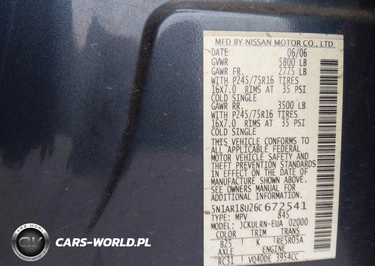 2006 Nissan Pathfinder S VIN:5N1AR18U26C672541 - 9