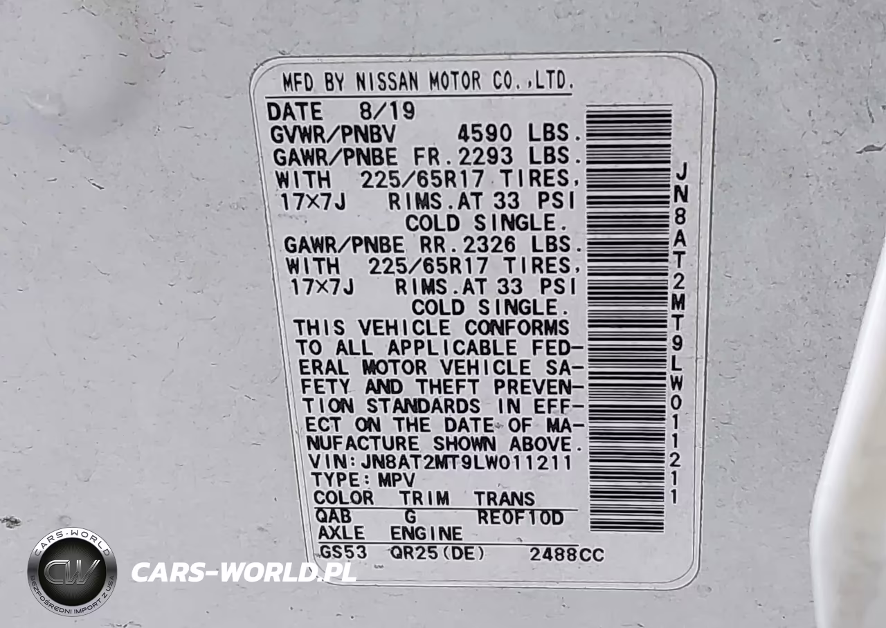 2020 Nissan Rogue Sv Fwd VIN:JN8AT2MT9LW011211 - 9