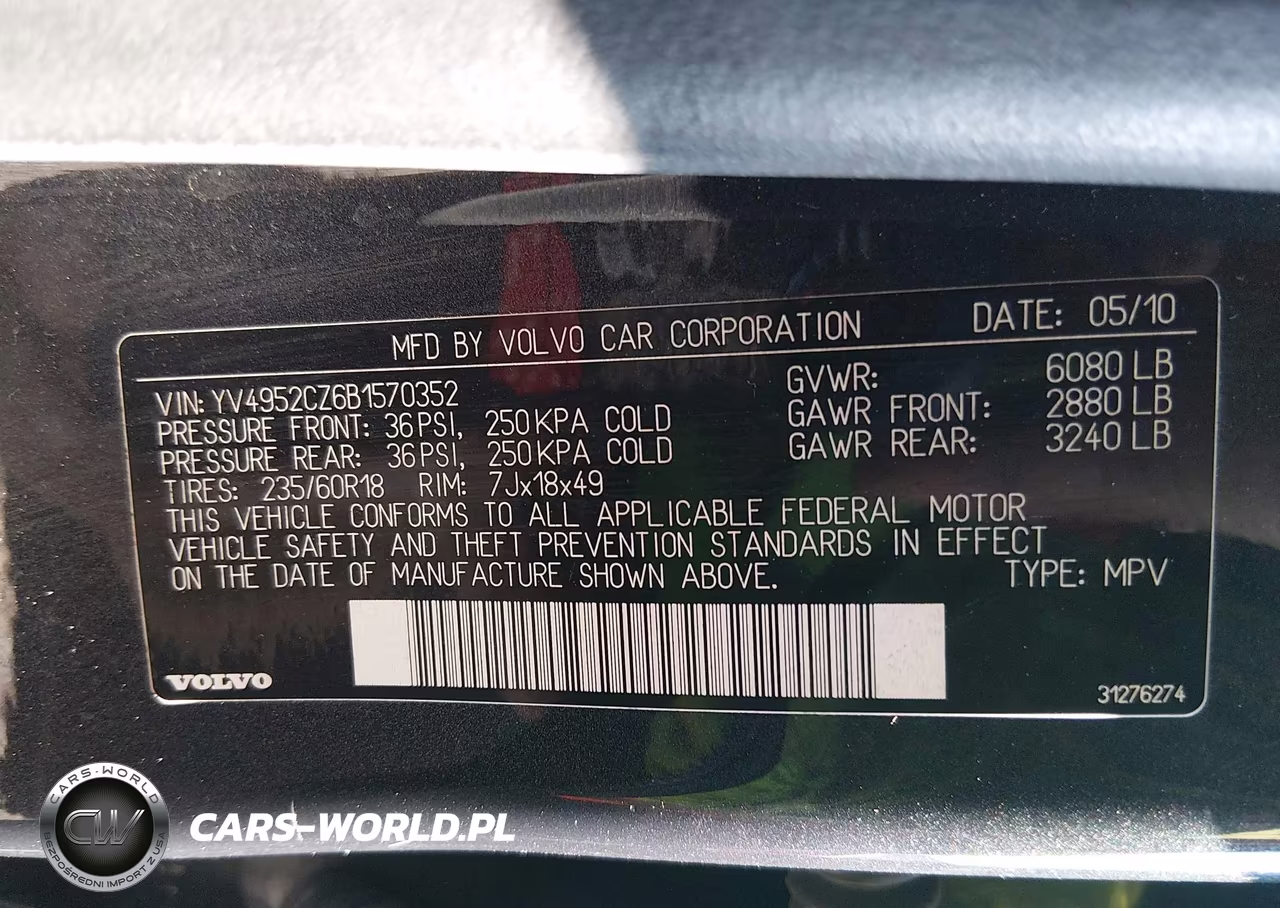 2011 Volvo Xc90 3.2 VIN:YV4952CZ6B1570352 - 9