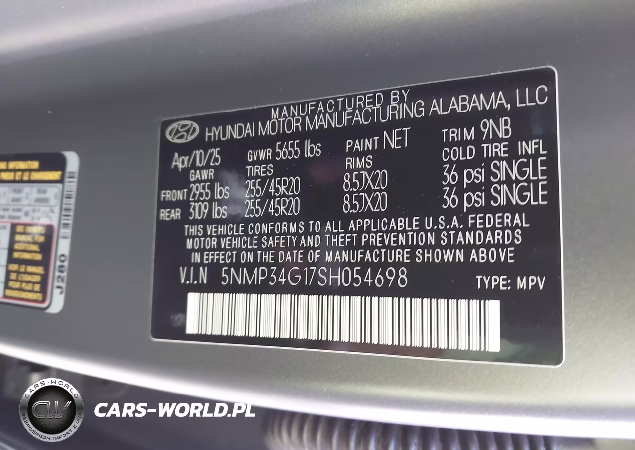 2025 Hyundai Santa Fe Hybrid Limited VIN:5NMP34G17SH054698 - 9