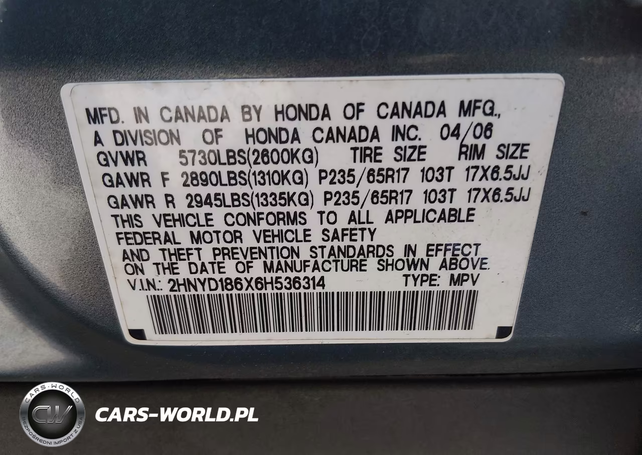 2006 Acura Mdx VIN:2HNYD186X6H536314 - 9