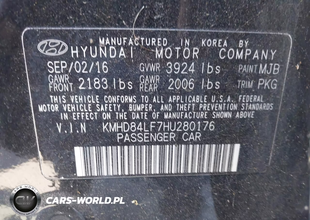 2017 Hyundai Elantra Se VIN:KMHD84LF7HU280176 - 9
