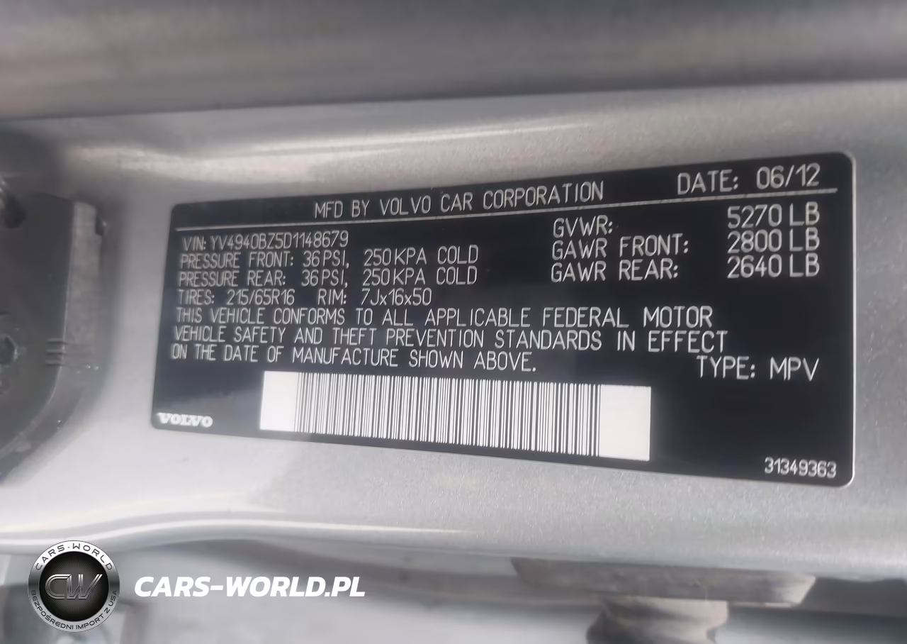 2013 Volvo Xc70 3.2L-3.2L Platinum-3.2L Premier-3.2L Premier Plus VIN:YV4940BZ5D1148679 - 9