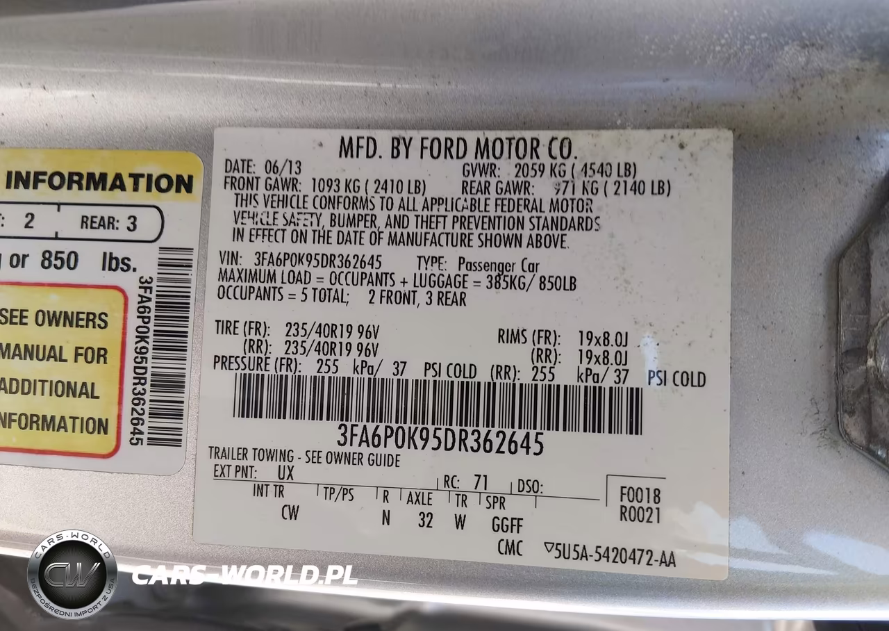2013 Ford Fusion Titanium VIN:3FA6P0K95DR362645 - 9
