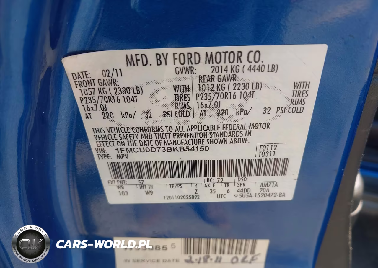 2011 Ford Escape Xlt VIN:1FMCU0D73BKB54150 - 9