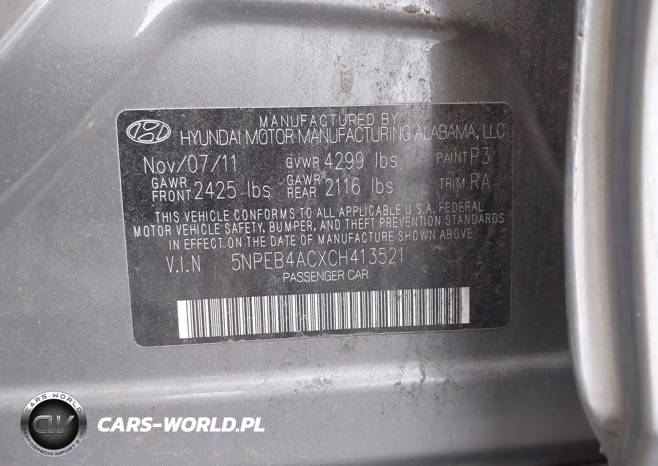 2012 Hyundai Sonata Gls VIN:5NPEB4ACXCH413521 - 9