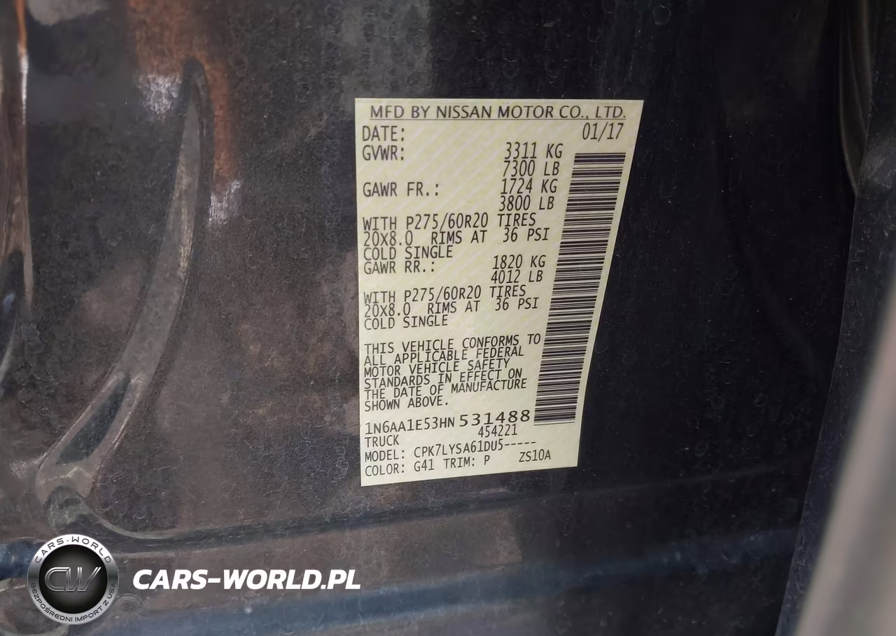 2017 Nissan Titan Platinum Reserve VIN:1N6AA1E53HN531488 - 9