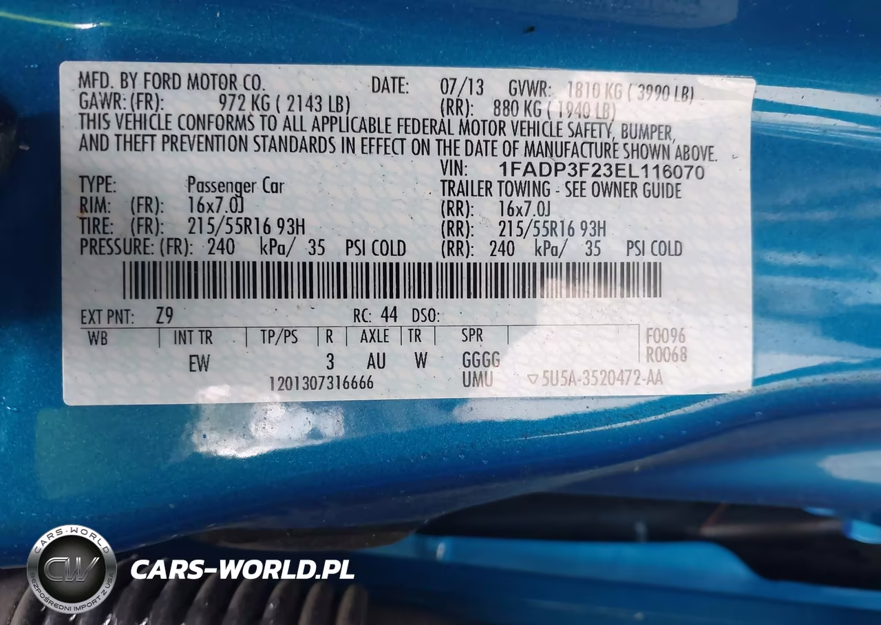 2014 Ford Focus Se VIN:1FADP3F23EL116070 - 9