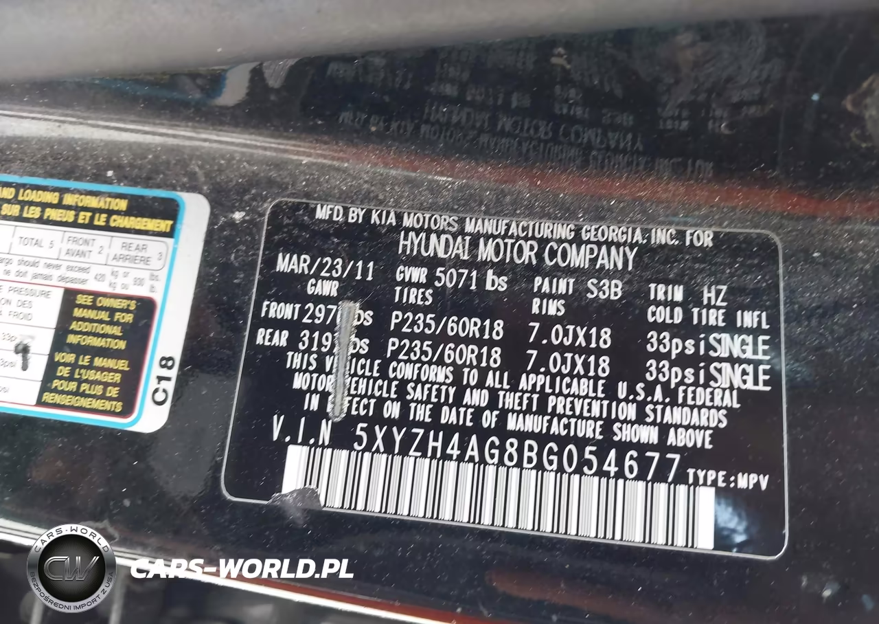 2011 Hyundai Santa Fe Se VIN:5XYZH4AG8BG054677 - 9