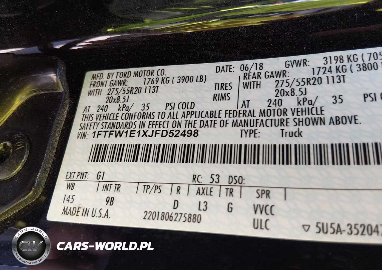 2018 Ford F-150 Platinum VIN:1FTFW1E1XJFD52498 - 9