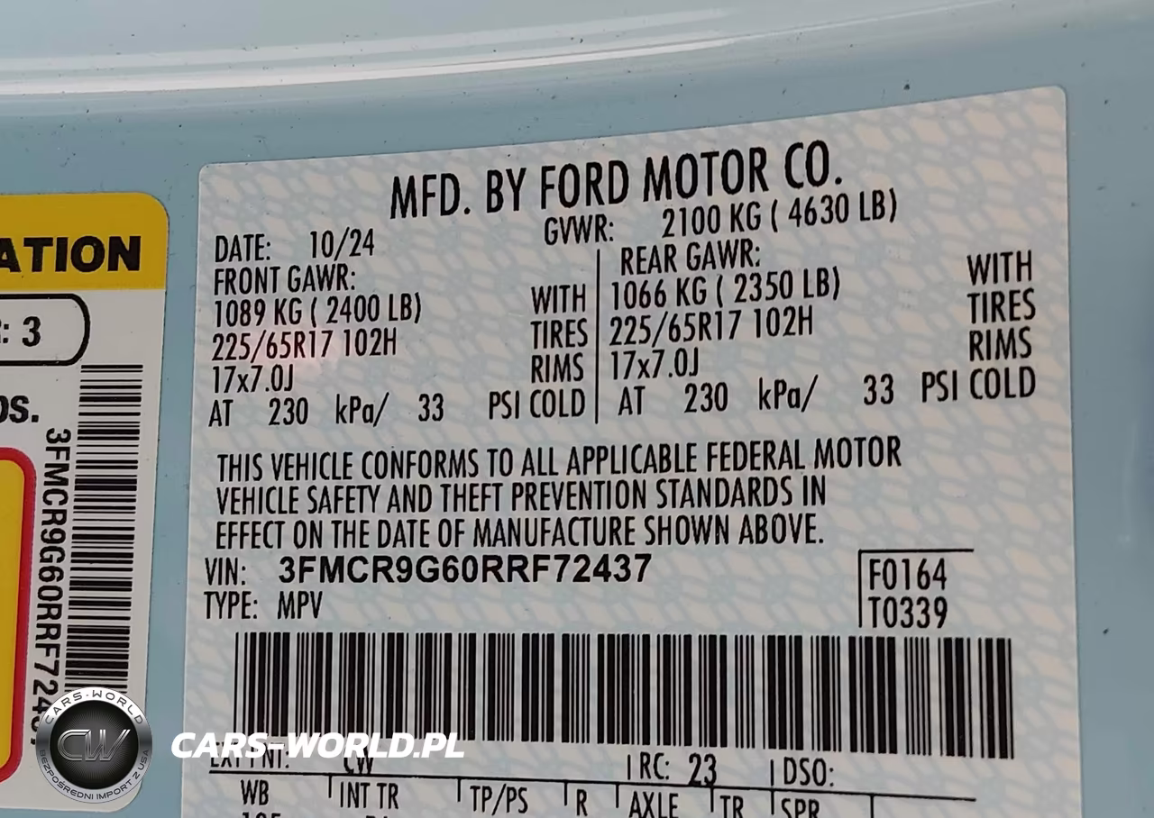 2024 Ford Bronco Sport Heritage VIN:3FMCR9G60RRF72437 - 9