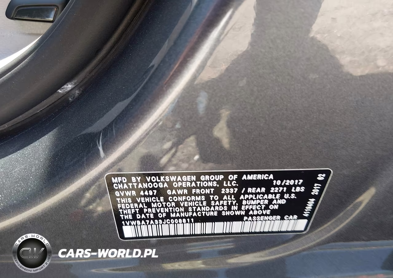 2018 Volkswagen Passat 2.0T Se VIN:1VWBA7A33JC008811 - 9