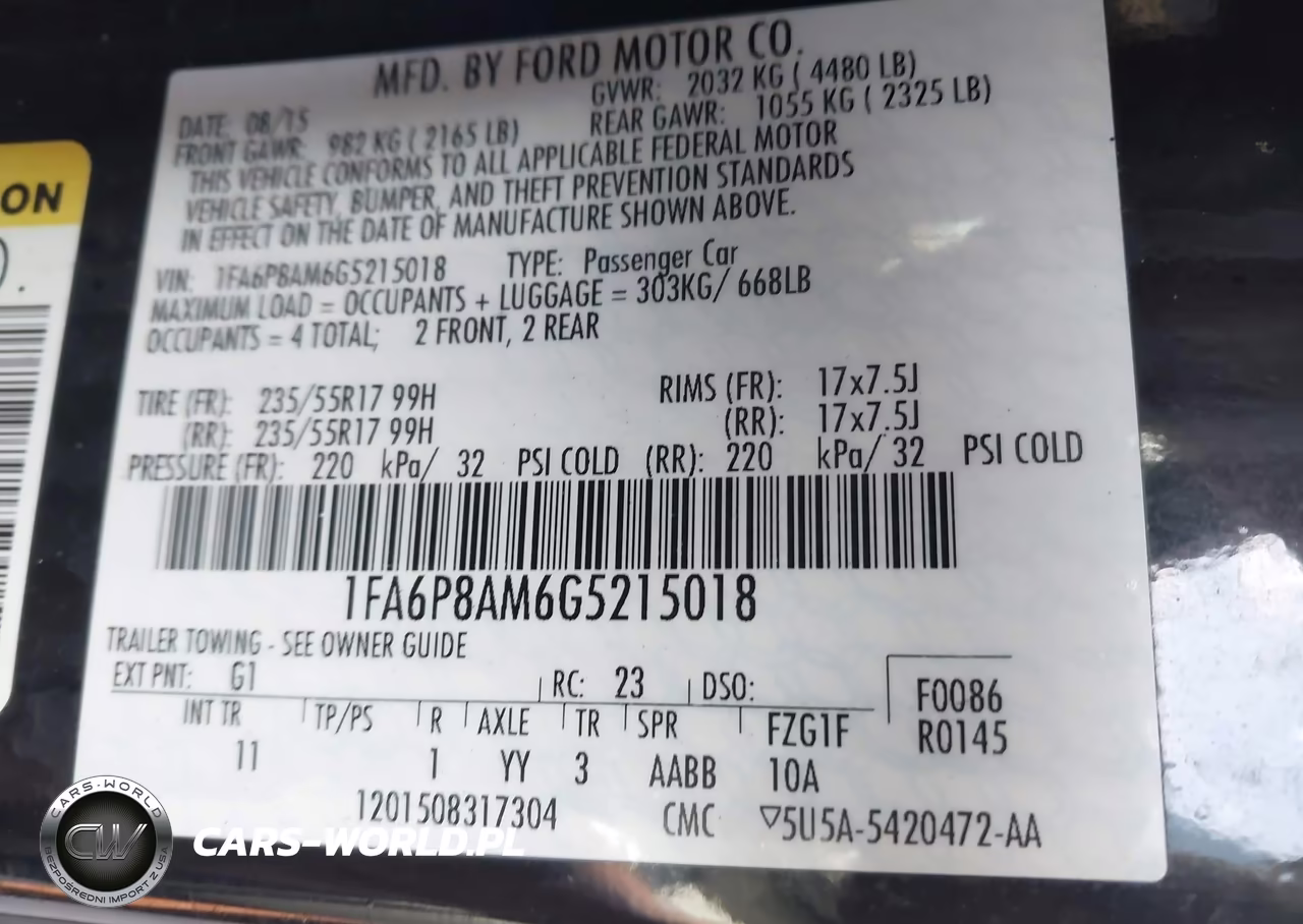 2016 Ford Mustang V6 VIN:1FA6P8AM6G5215018 - 9