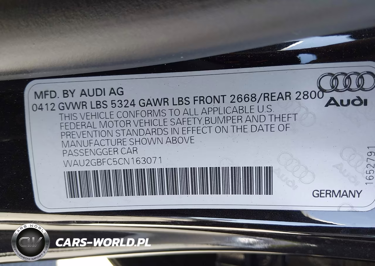 2012 Audi A7 3.0 Prestige VIN:WAU2GBFC5CN163071 - 9