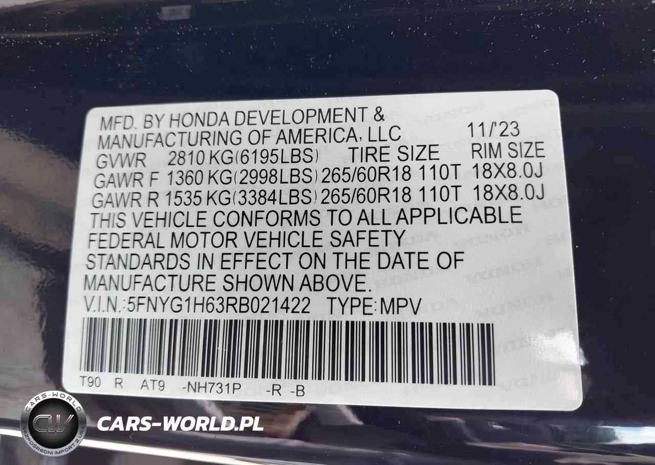 2024 Honda Pilot Trailsport VIN:5FNYG1H63RB021422 - 9