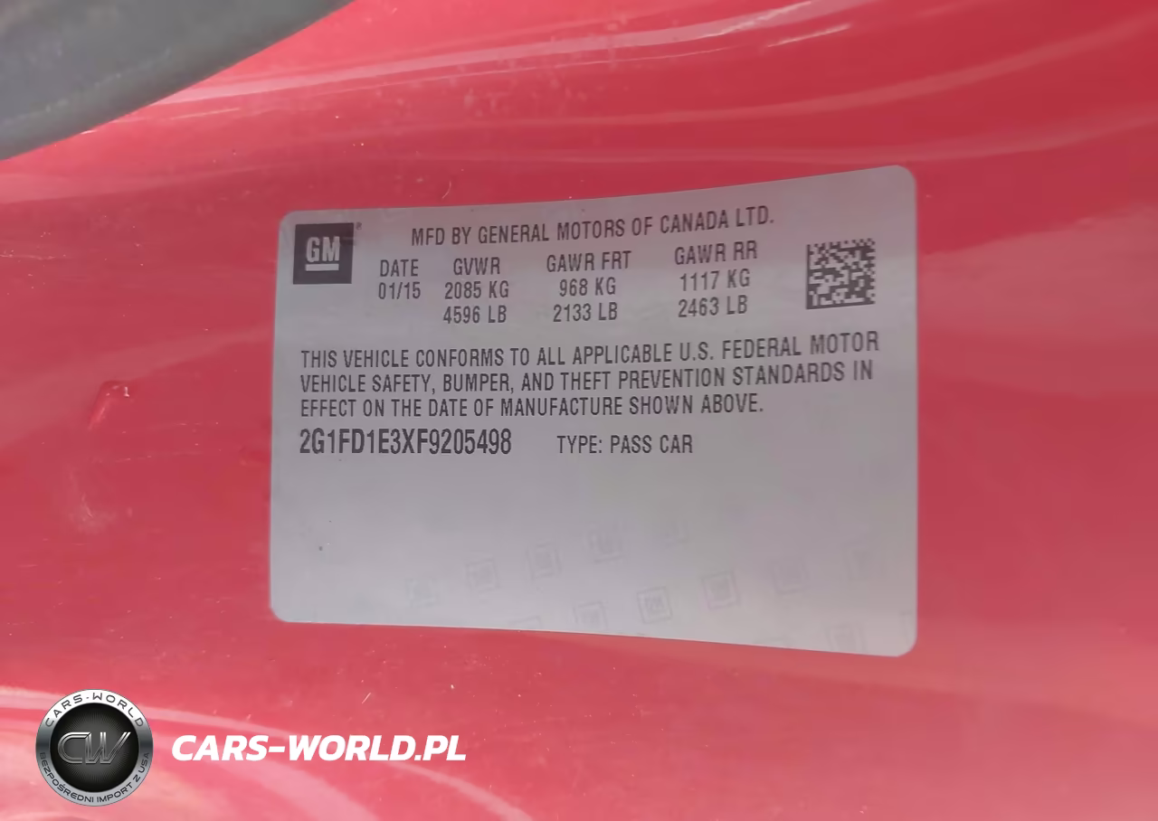 2015 Chevrolet Camaro 1Lt VIN:2G1FD1E3XF9205498 - 9