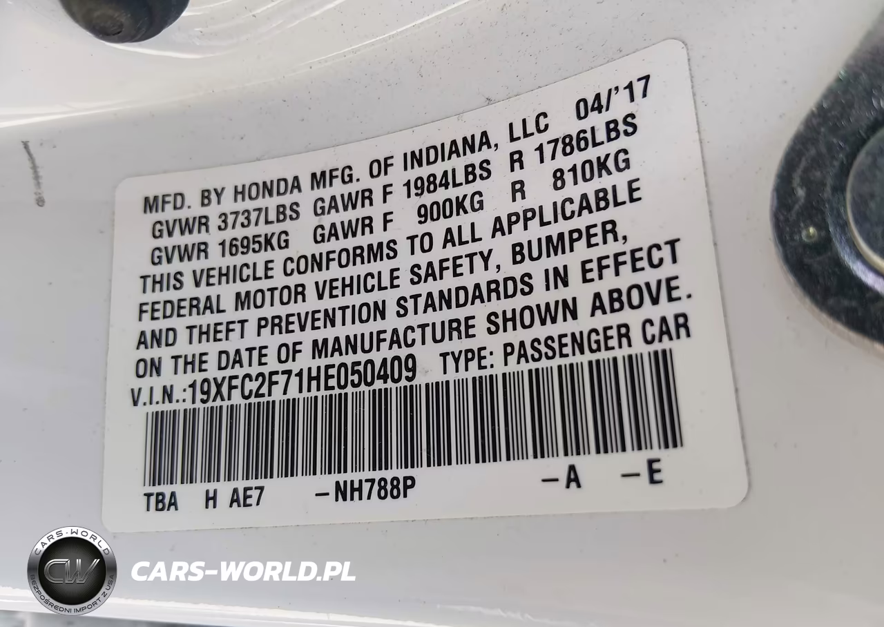 2017 Honda Civic Ex VIN:19XFC2F71HE050409 - 9