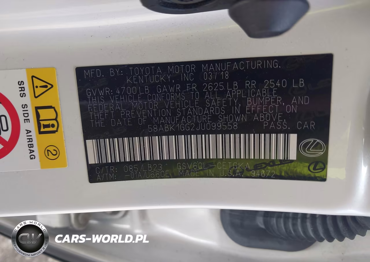 2018 Lexus Es 350 VIN:58ABK1GG2JU099558 - 9