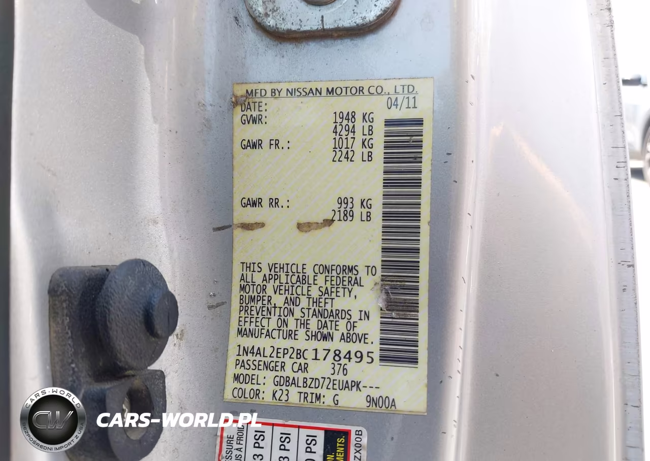 2011 Nissan Altima 2.5 S VIN:1N4AL2EP2BC178495 - 9