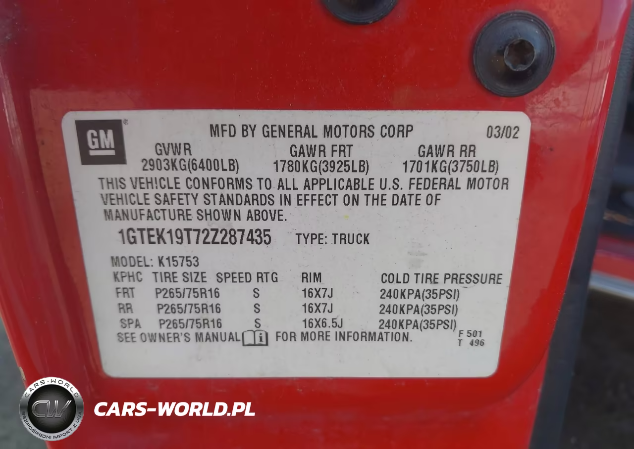2002 GMC Sierra 1500 Sle VIN:1GTEK19T72Z287435 - 9