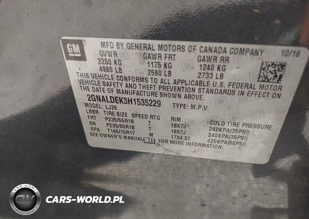 2017 Chevrolet Equinox Premier VIN:2GNALDEK3H1535229 - 9