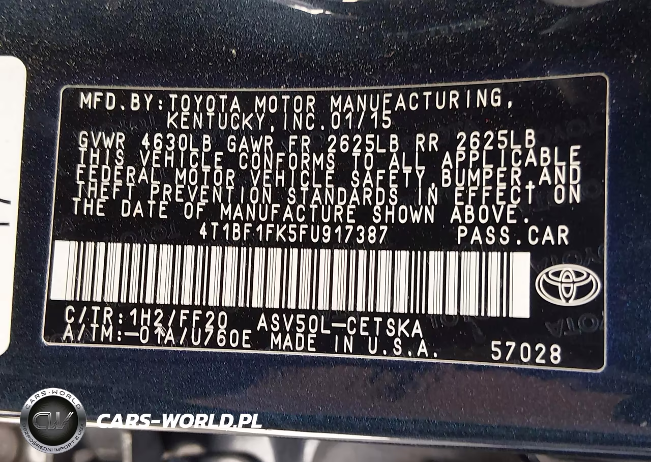 2015 Toyota Camry Se VIN:4T1BF1FK5FU917387 - 9
