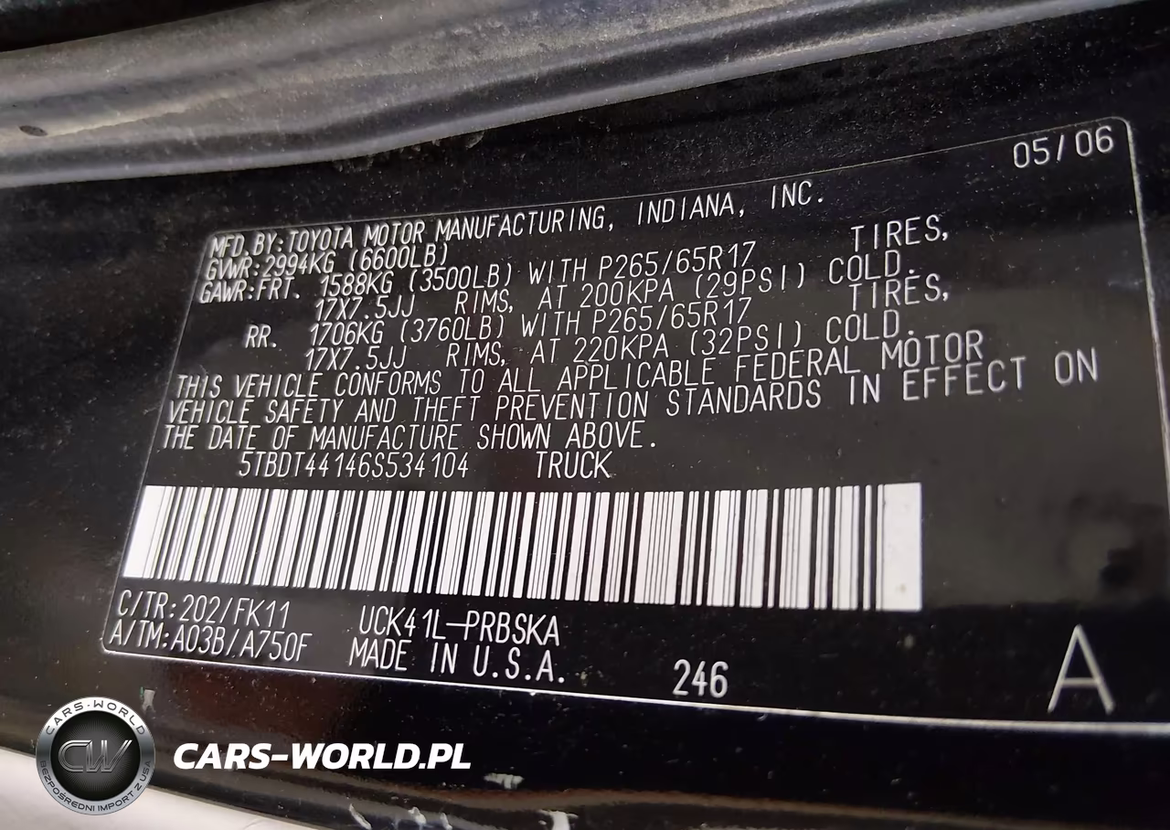2006 Toyota Tundra Sr5 V8 VIN:5TBDT44146S534104 - 9