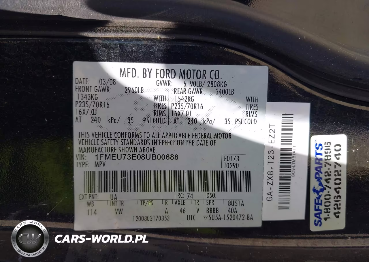2008 Ford Explorer Xlt VIN:1FMEU73E08UB00688 - 8