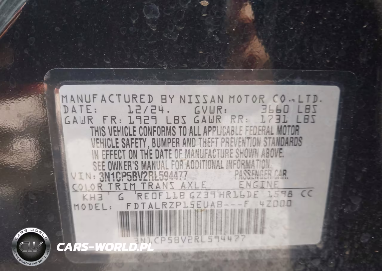 2024 Nissan Kicks S Xtronic Cvt VIN:3N1CP5BV2RL594477 - 9