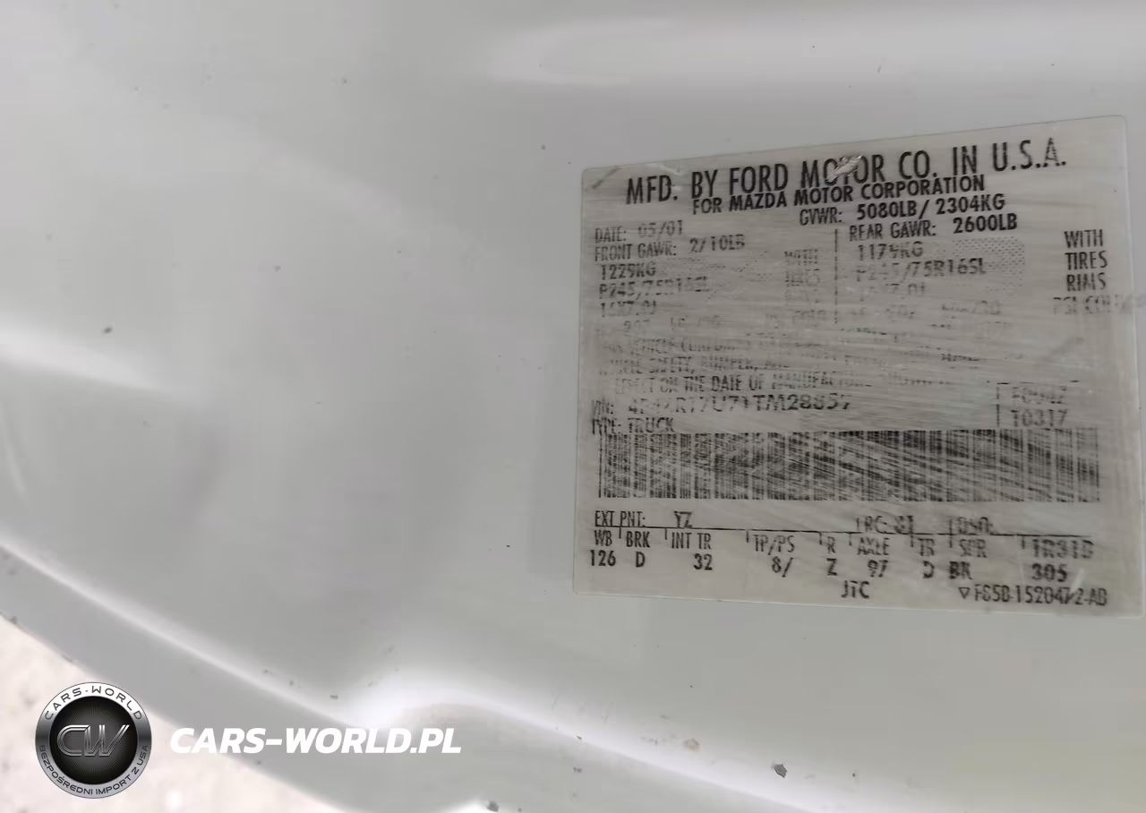 2001 Mazda B3000 Se VIN:4F4ZR17U71TM28859 - 9