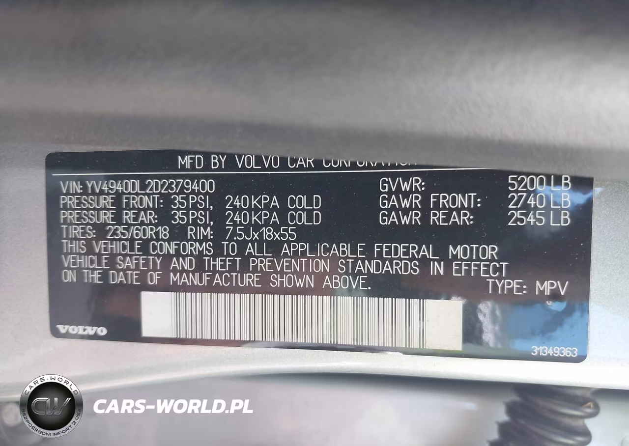 2013 Volvo Xc60 3.2-3.2 Platinum-3.2 Premier-3.2 Premier Plus VIN:YV4940DL2D2379400 - 9