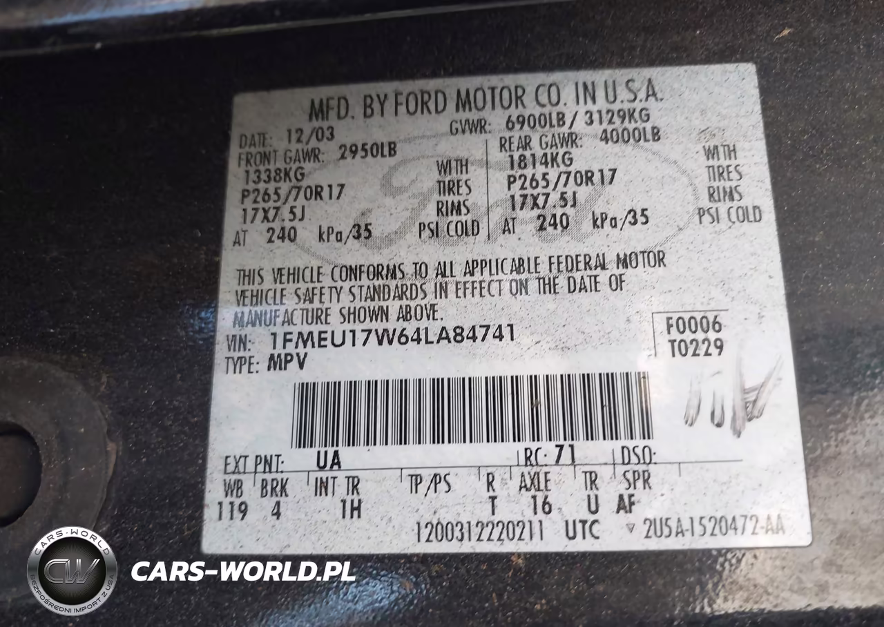 2004 Ford Expedition Eddie Bauer VIN:1FMEU17W64LA84741 - 9