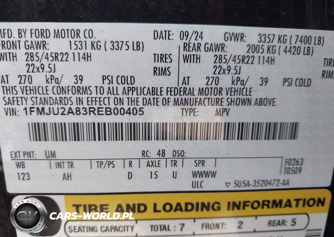 2024 Ford Expedition Limited VIN:1FMJU2A83REB00405 - 9