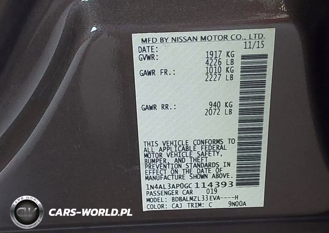 2016 Nissan Altima 2.5 Sv VIN:1N4AL3AP0GC114393 - 9