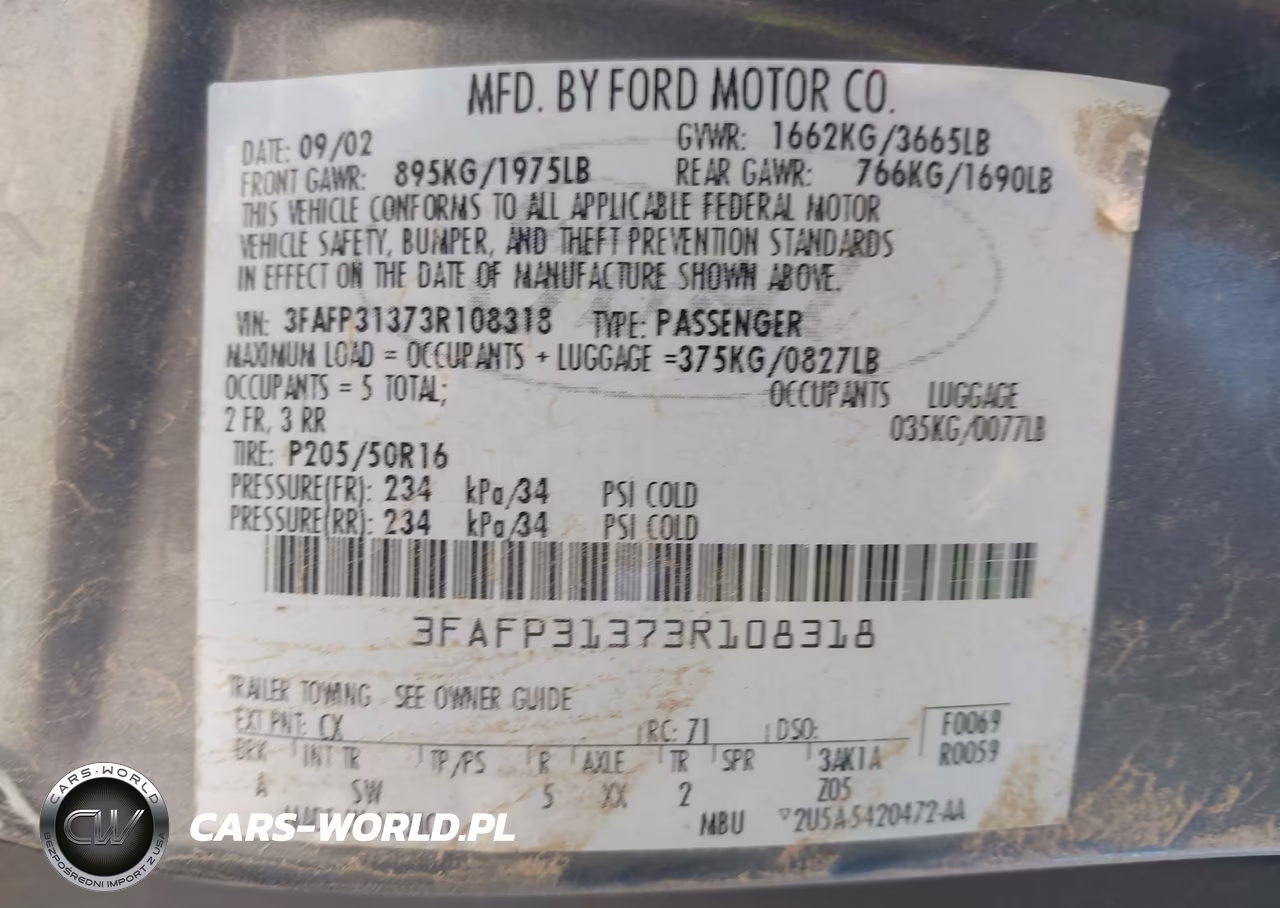2003 Ford Focus Zx3 VIN:3FAFP31373R108318 - 9