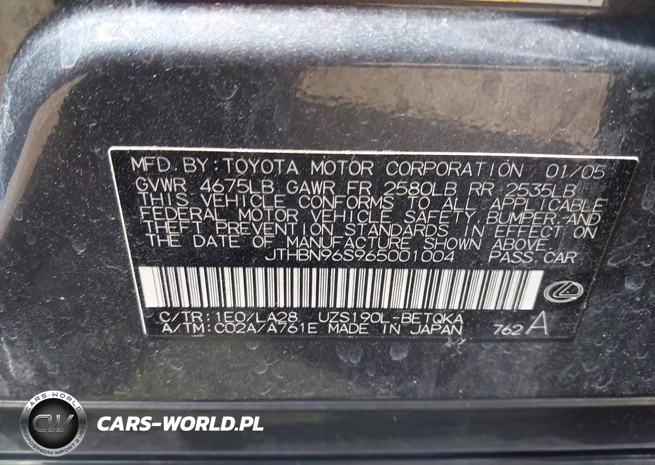 2006 Lexus Gs 430 VIN:JTHBN96S965001004 - 9