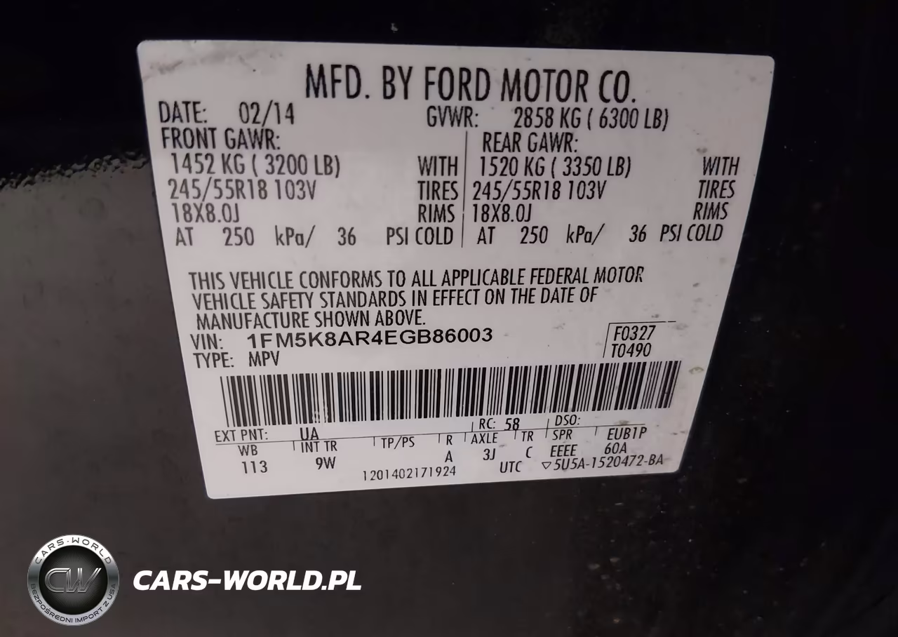 2014 Ford Utility Police Interceptor VIN:1FM5K8AR4EGB86003 - 9