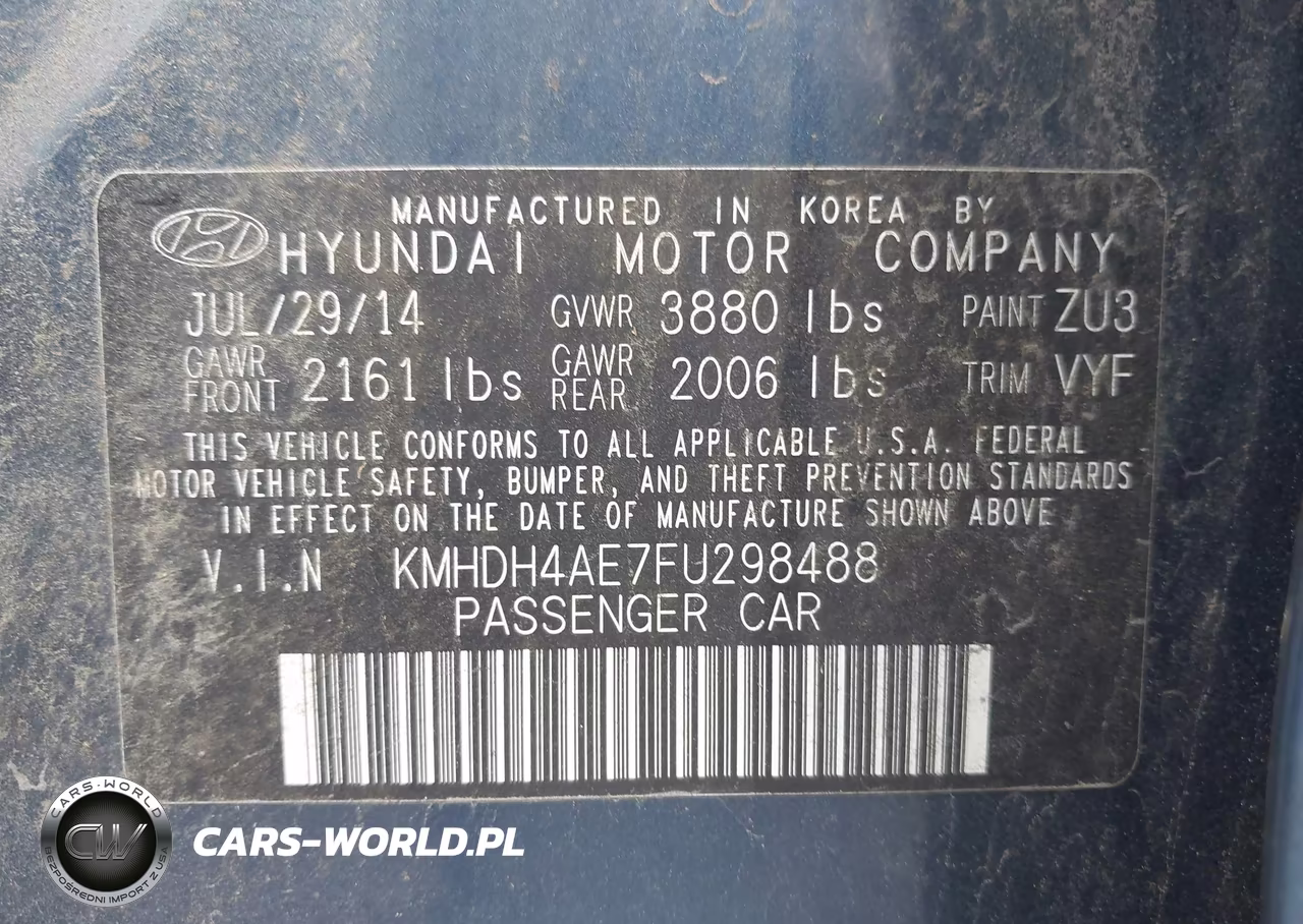 2015 Hyundai Elantra Se VIN:KMHDH4AE7FU298488 - 9