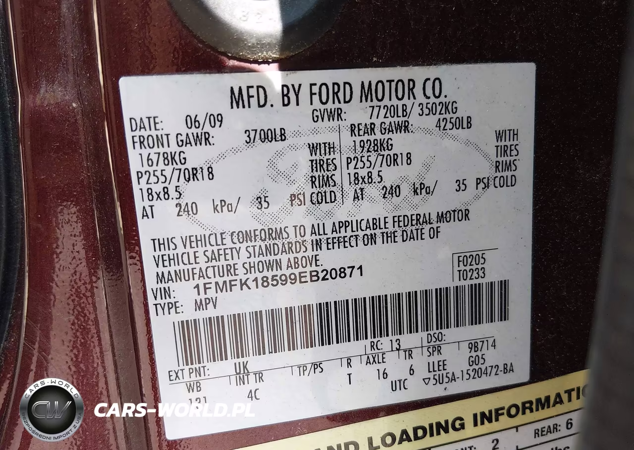 2009 Ford Expedition El Eddie Bauer-King Ranch VIN:1FMFK18599EB20871 - 9