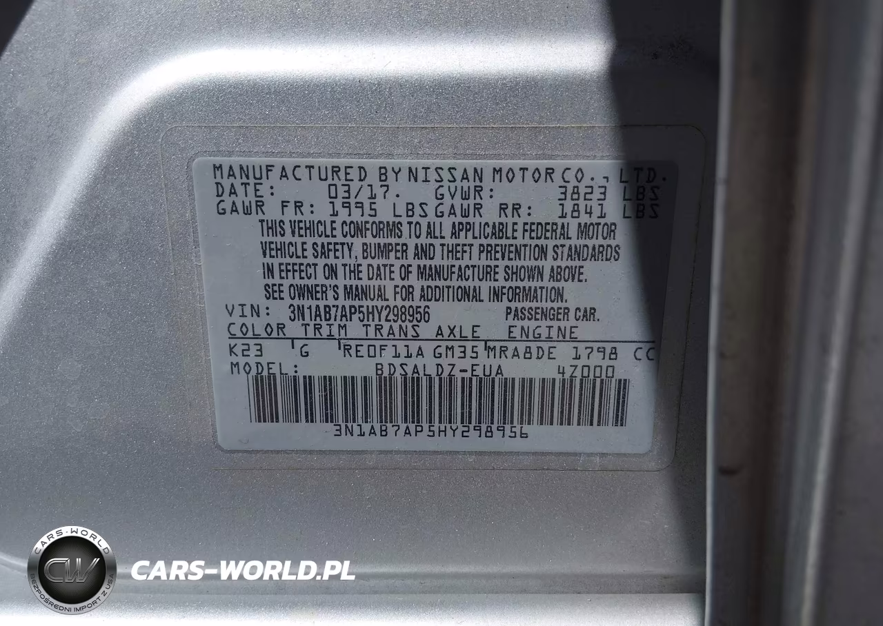 2017 Nissan Sentra Sv VIN:3N1AB7AP5HY298956 - 9