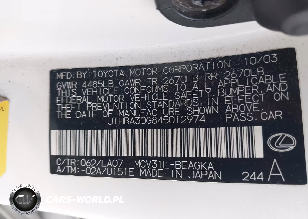2004 Lexus Es 330 VIN:JTHBA30G845012974 - 9