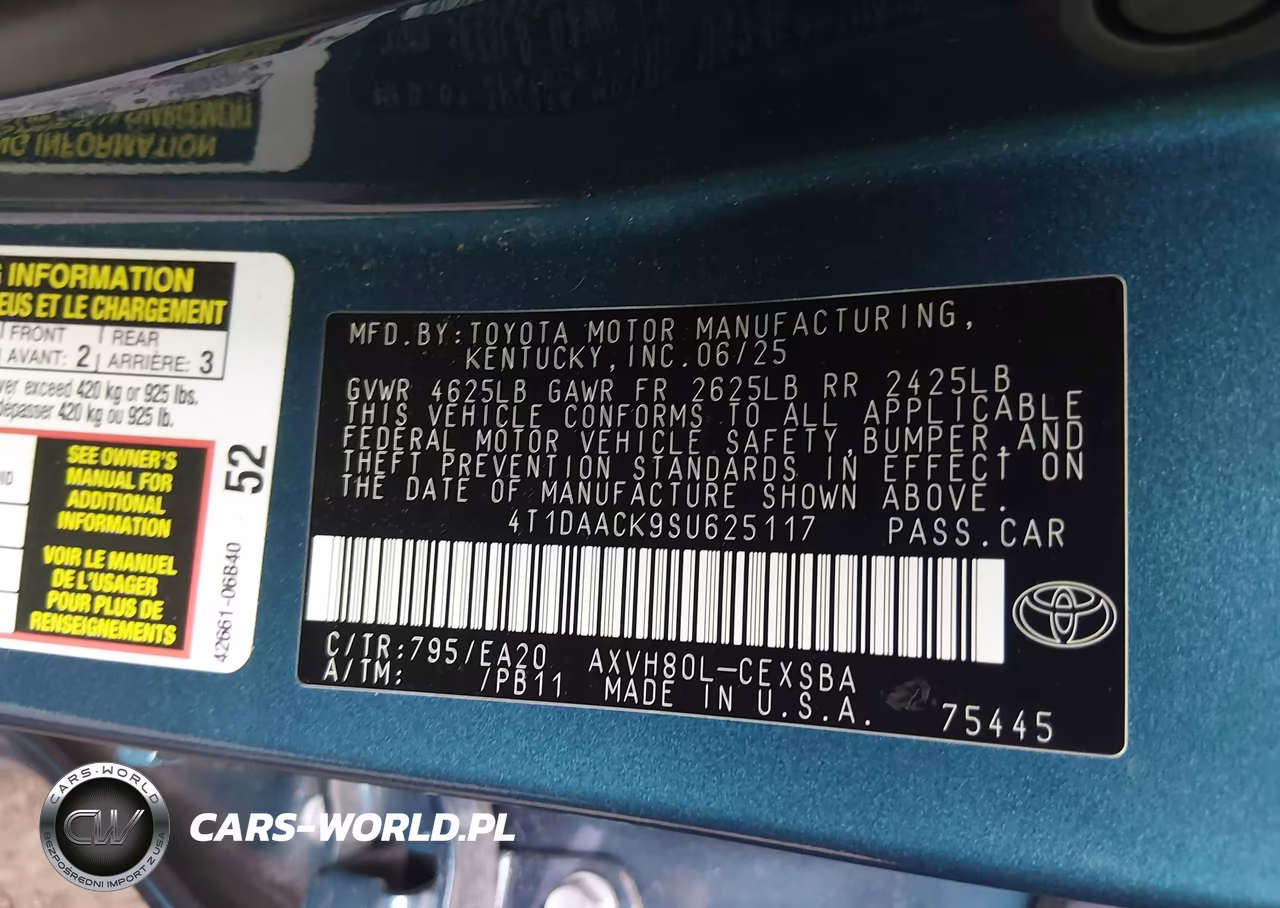 2025 Toyota Camry Se VIN:4T1DAACK9SU625117 - 9