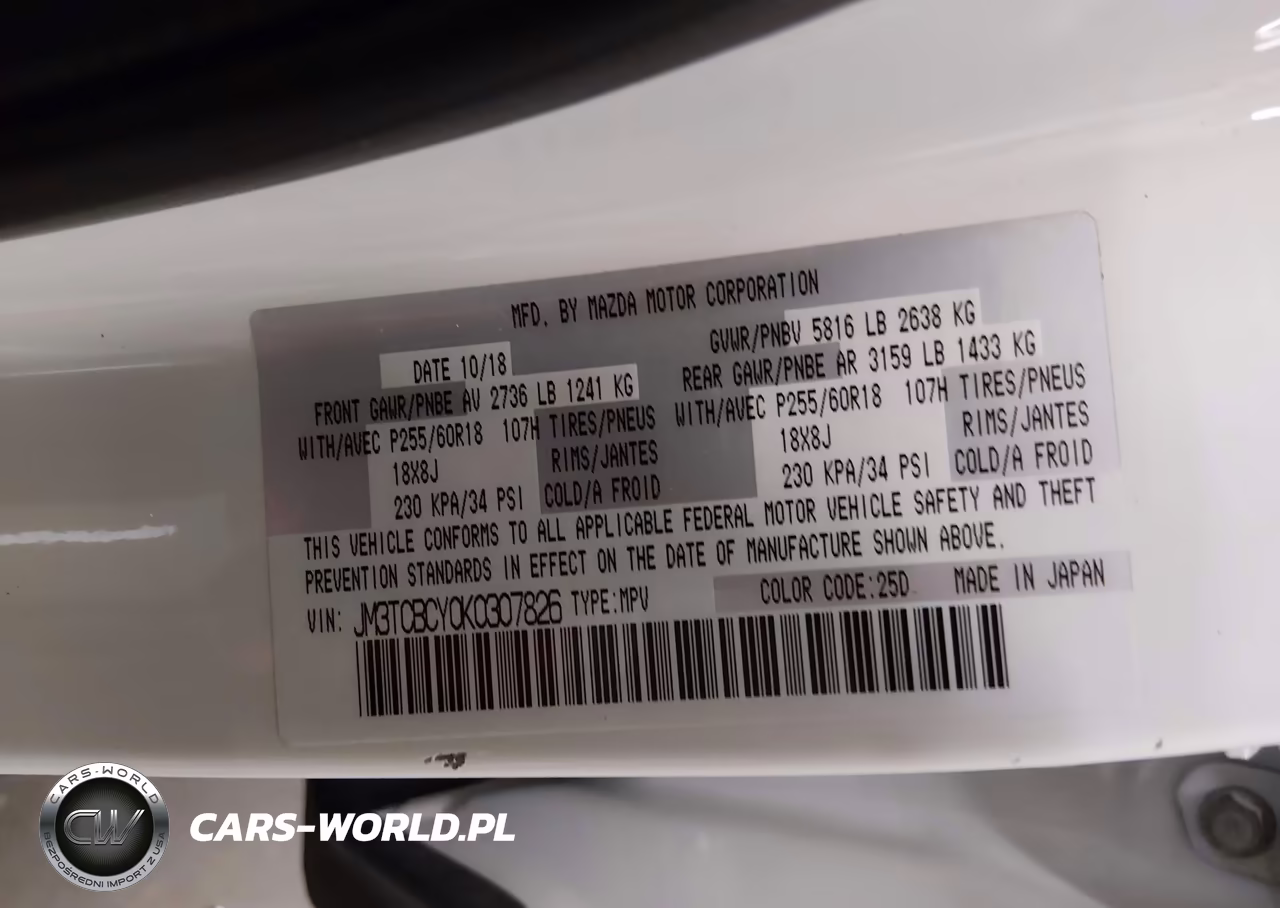 2019 Mazda Cx-9 Touring VIN:JM3TCBCY0K0307826 - 9