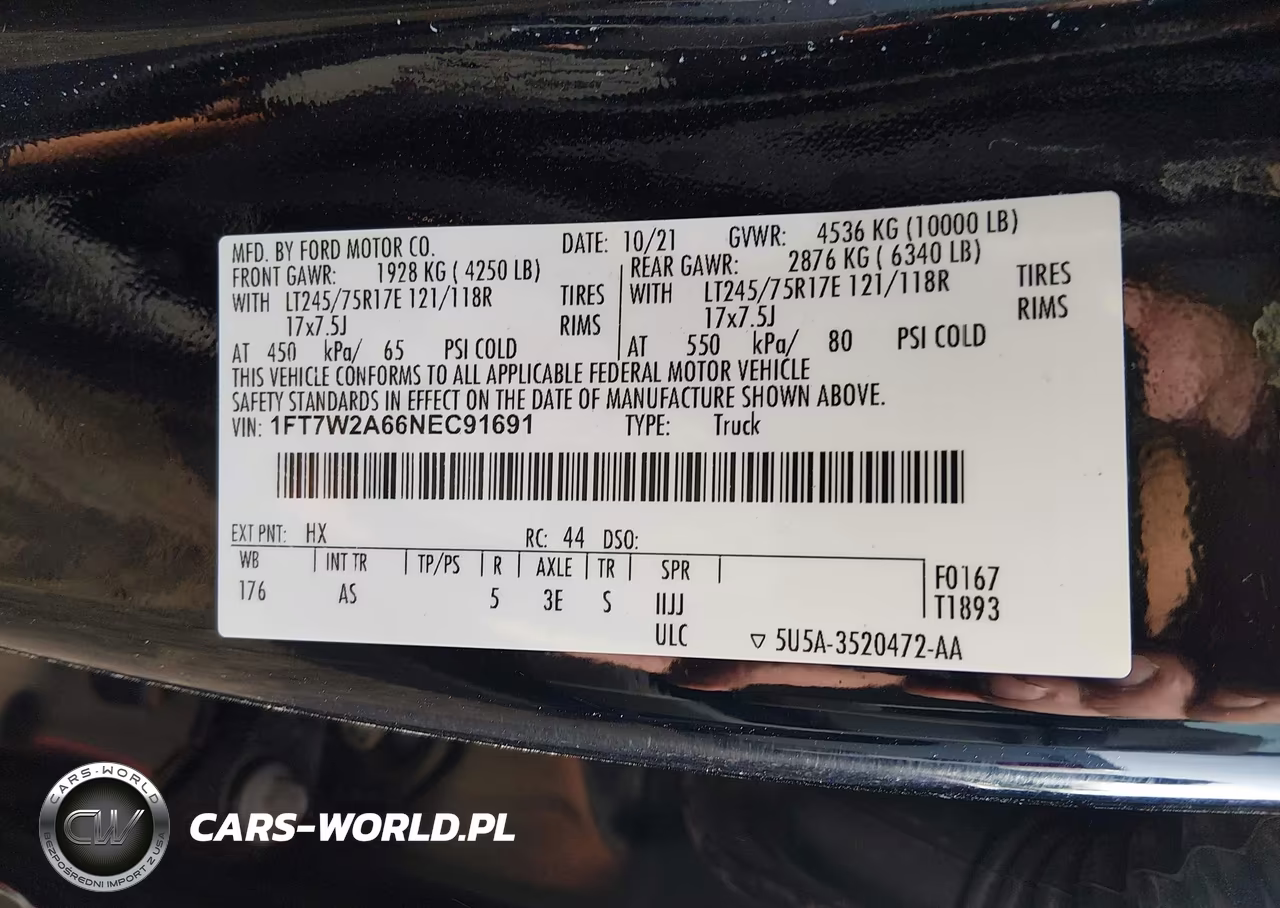 2022 Ford F-250 Xl VIN:1FT7W2A66NEC91691 - 9